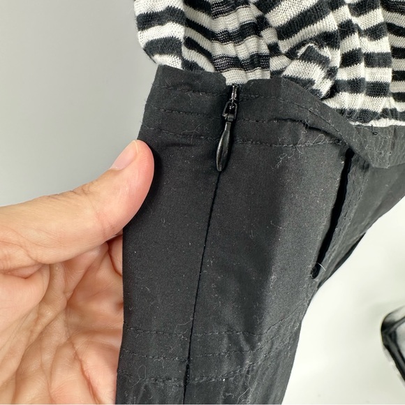 Veronica Beard Jeans Capri Linen Midi Dress Ruffle Black White Stripes Small - Picture 8 of 16